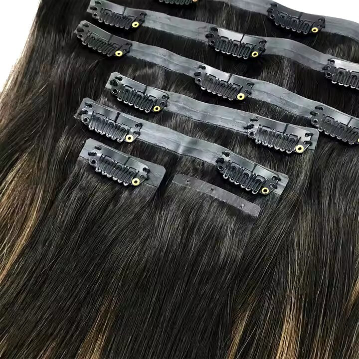 Seamless Black Straight Clip In Extension